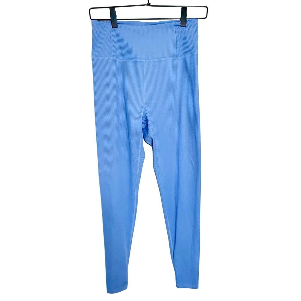 Girlfriend Collective Mid-Rise Rib Leggings Lake Blue Legging Size Medium